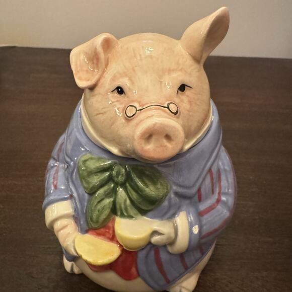 VTG Fitz and Floyd "Bacon and Eggs" Pig Hen Creamer & Sugar 1987 Cottage Core - Picture 14 of 16